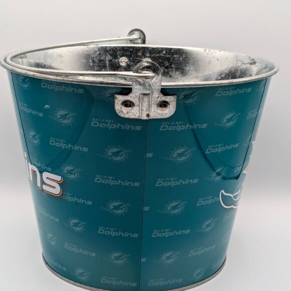 NFL Miami Dolphins 5 Qt Metal Pail with Handle - Picture 2 of 9